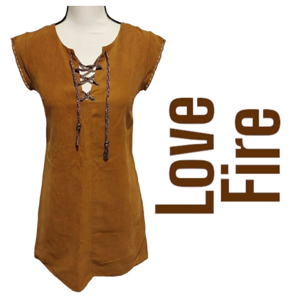𝅺love Fire brown suede dress size XS